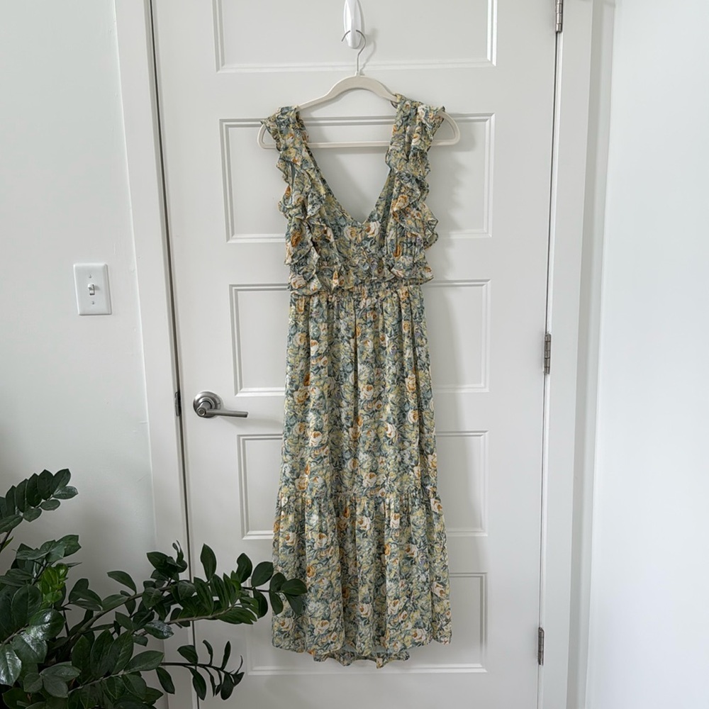 Blue/Green Floral Maxi Dress
